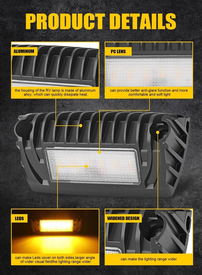 Chelhead RV Exterior Light White Amber Led RV Porch Light 12V RV Lights Exterior Utility Light Compatible with RVs, Trailers, Campers, 5th Wheels, Aluminum Base 1 Pack - Image 3